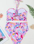 Emmy Floral Halter Neck High Waist Bikini