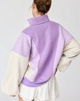 Lavender Color Block Sweatshirt