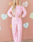 Valentine Chenille Heart Top and Pants Set