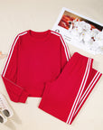 Varsity Stripe Crewneck Pullover and Sweatpants Set