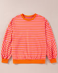 Stripe Drop Shoulder Crewneck Sweatshirt
