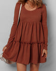 Everleigh Ribbed Frilled Trim High Waist Dress
