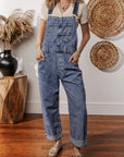 Piper Denim Straight Leg Jumpsuit with Pockets