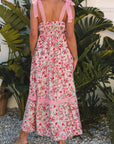 Floral Lace Empire Waist Maxi Dress