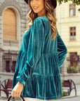 Jasmine Velvet V Neck Puff Sleeve Blouse
