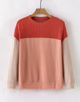 Colorblock Ribbed Long Sleeve Top