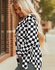 Checker Flap Pocket Button Front Shacket