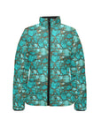 All Turquoise Women's Puffy Bomber Jacket