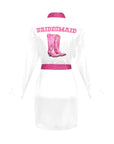 Bridesmaid Boots Women's Belted Satin Feel Dressing Lounge Robe