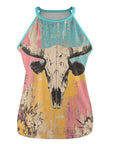 Baha Ranch Bull Skull Retro Pop Western Tank Top