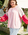 Lilly Plus Size Floral Long Sleeve Blouse