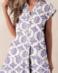Boho Half Button Collared Mini Dress