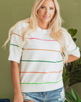 Joanna Striped Drop Shoulder Sweater