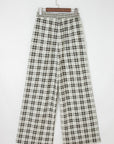 Plaid Patchwork Wide Leg Pants