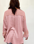 Noa Exposed Seam Patchwork Bubble Sleeve Waffle Knit Top