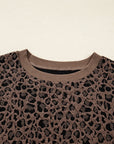 Annie Ribbed Trim Leopard Top