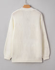 Pumpkin Embroidered Open Front Drop Shoulder Cardigan