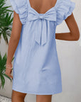 Textured Bow Back Mini Dress