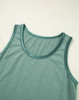 Metallic Contrast Trim Scoop Neck Tank Top