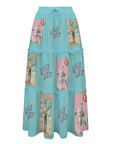 Baha Ranch Retro Pop Western Prairie Maxi Skirt