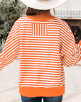 Stripe Reverse Seam Drop Shoulder Top