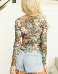 Floral Mesh Long Sleeve Top