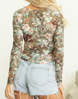 Floral Mesh Long Sleeve Top