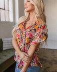 Rhea Floral Crew Neck Blouse
