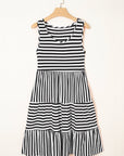 Stripe Sleeveless Tiered Mini Dress