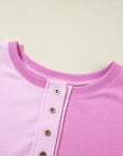 Colorblock Crewneck Henley Sweatshirt