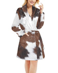 Cowhide Print Women's Western Bath Robe