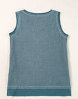 Birdie Scoop Neck Waffle Knit Flowy Tank