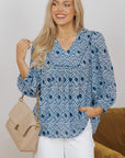 Elora Frilled V Neck Loose Fit Blouse