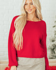 Bow Tie Backless Bubble Sleeve Sweater