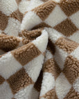 Checker Sherpa Collared Zip Up Vest