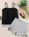 Kaliyah Striped Patchwork Tankini Set