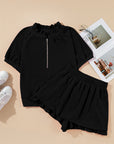 Laylani Puff Sleeve Top and Ruffled Shorts Set
