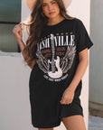 Harlee Nashville Guitar Crew Neck T Shirt Dress