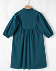 Colorblock Puff Sleeve Mini Dress
