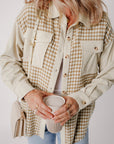 Nataly Corduroy Patchwork Flap Pocket Shacket