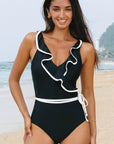 Jayla Ruffled Wrap V Neck Swimsuit