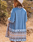 Ariah Aztec Print Open Front Knitted Cardigan