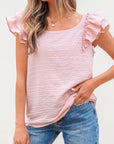 PB Bow Tie Ruffle Sleeve Top