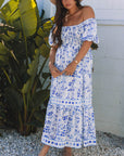 Lea Floral Square Neck Maxi Dress