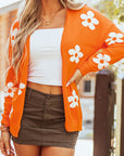 Floral Open-Front Cardigan