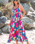 Goldie Floral High Waist Sleeveless Flared Long Dress