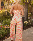 Jayleen Boho Floral Bandeau Top and High Waist Pants Set