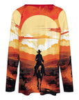 Baha Ranch Western Print Long Sleeve Top
