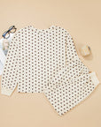 Polka Dot Waffle Knit Top and Pants Lounge Set