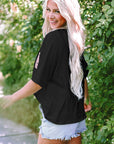 MAMA Chenille Patched Crew Neck Top